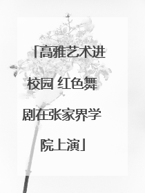 高雅艺术进校园 红色舞剧在张家界学院上演