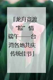 龙舟竞渡 “粽”情端午——台湾各地共庆传统佳节