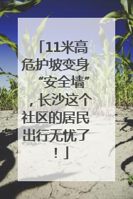 11米高危护坡变身“安全墙”，长沙这个社区的居民出行无忧了！