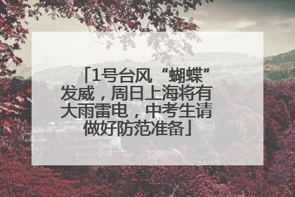 1号台风“蝴蝶”发威，周日上海将有大雨雷电，中考生请做好防范准备