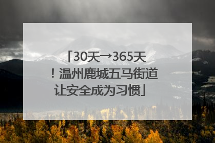 30天→365天！温州鹿城五马街道让安全成为习惯