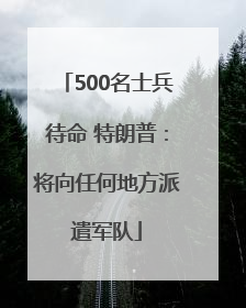 500名士兵待命 特朗普：将向任何地方派遣军队