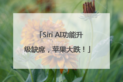 Siri AI功能升级缺席，苹果大跌！